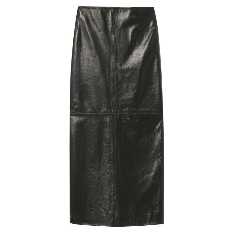 Marta Glossy Leather Midi Skirt image number null