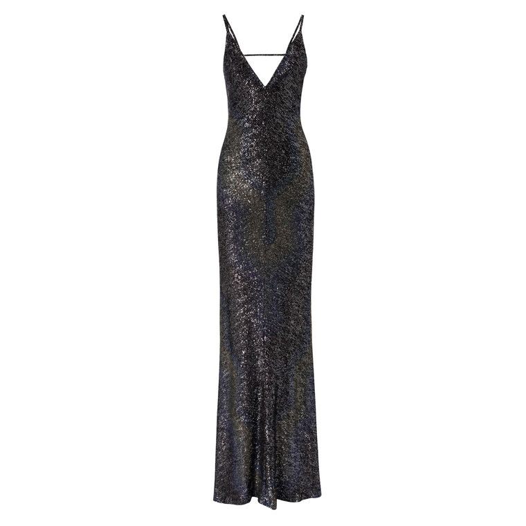 Spaghetti Strap Sequin Maxi Dress image number null