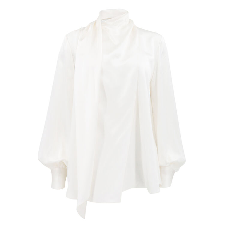 Foulard Draped Turtleneck Blouse image number null