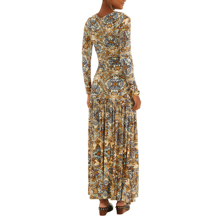 Winter Tapestry Long Sleeve A-Line Dress image number null