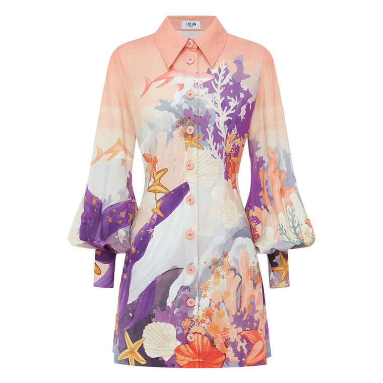 Luminous Linen Mini Dress image number null