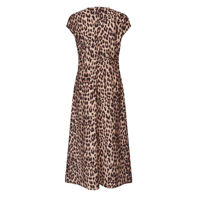 Akeyla Short Sleeve Leopard Midi Dress image number null