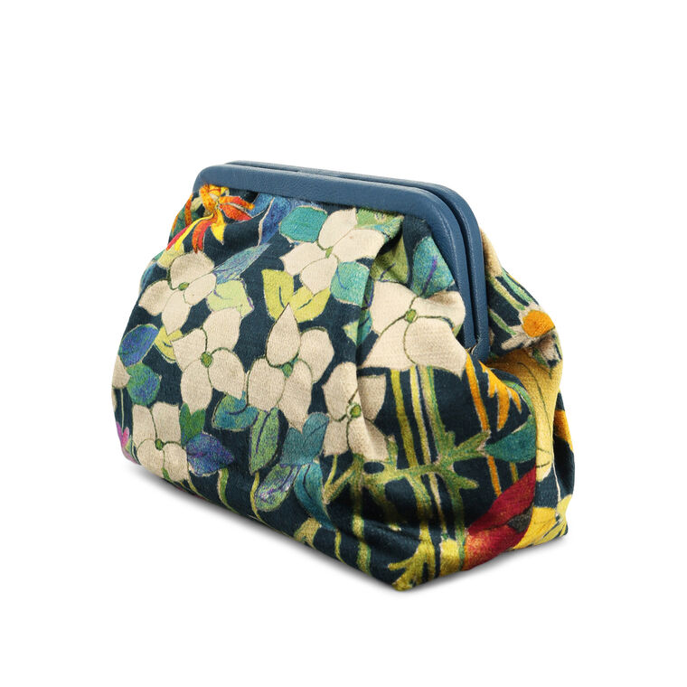 Susan Printed Velvet Clutch image number null
