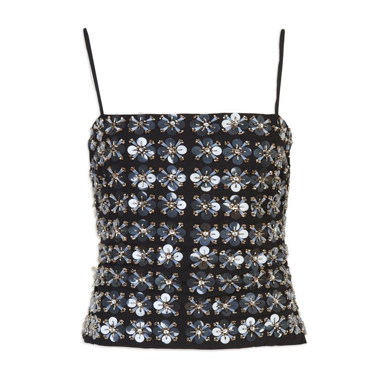 Ivy Flower Sequin Top image number null