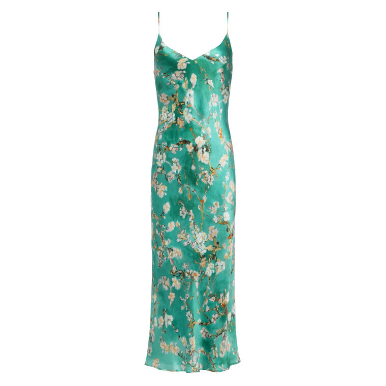 Seridie Midi Length Silk Slip Dress image number null