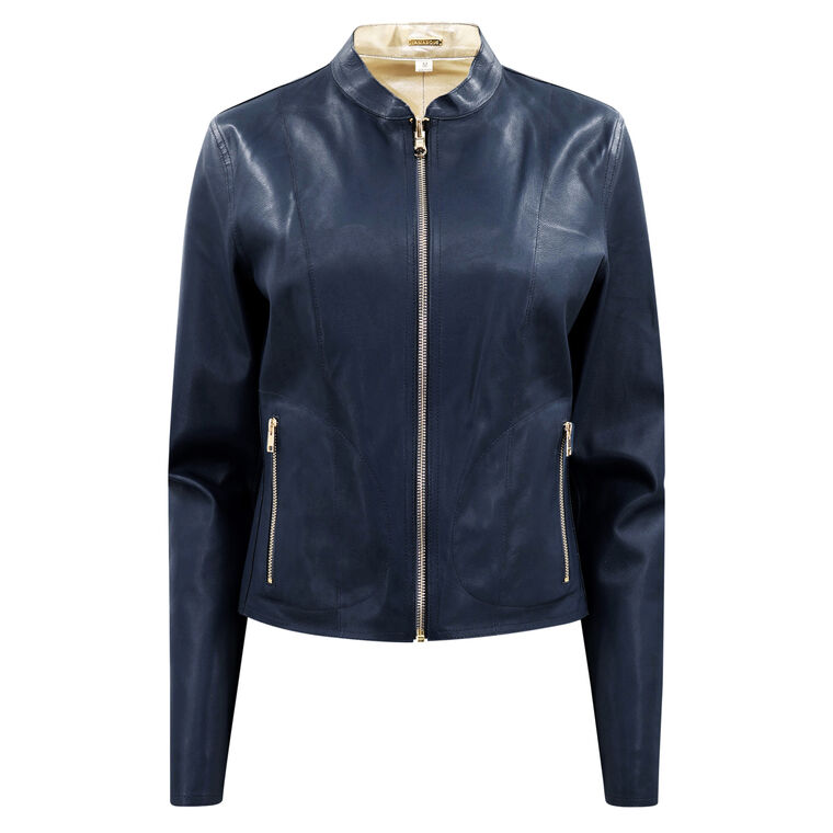 Chapin Reversible Leather Bomber Jacket image number null