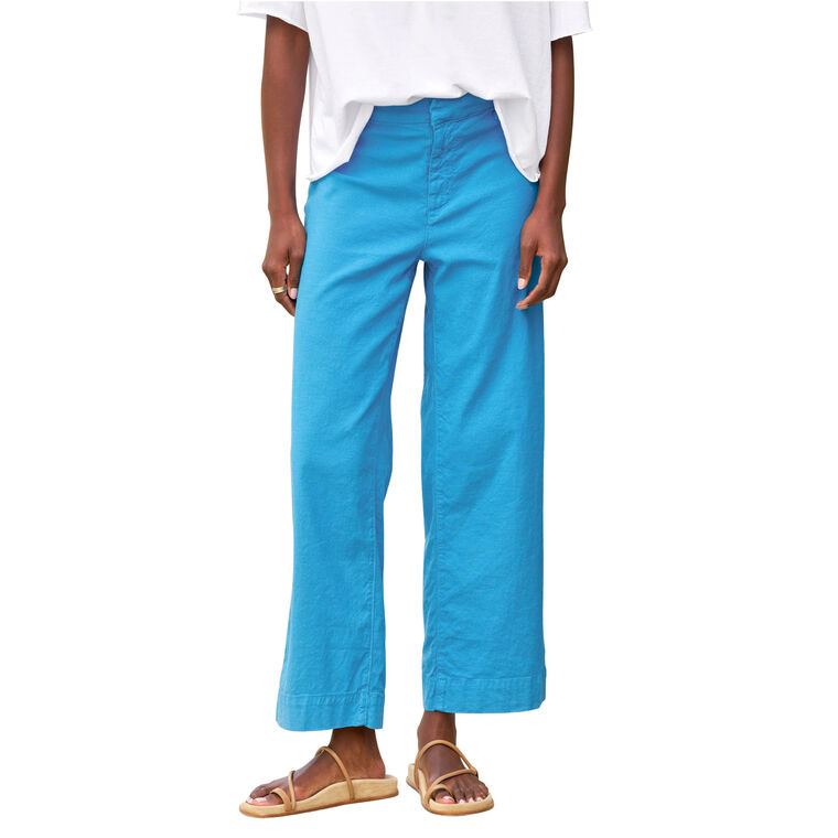 Wexford Wide-Leg Cropped Linen Trouser image number null