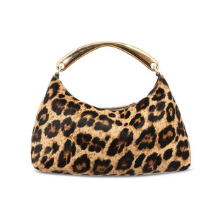 Leopard Metal Handle Rhea Bag