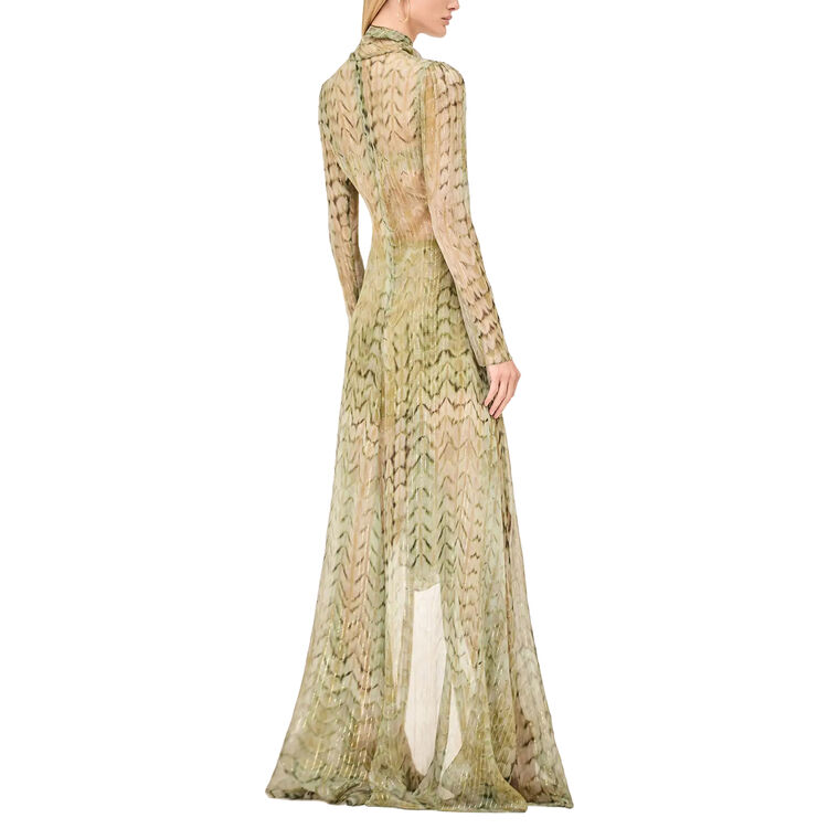 Lexia Scarf Tie Sheer Maxi Dress image number null