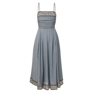 Lana Sleeveless Scarf-Print Midi Dress