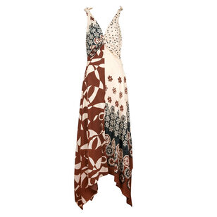 Mabel Sleeveless Hankerchief Hem Midi Dress