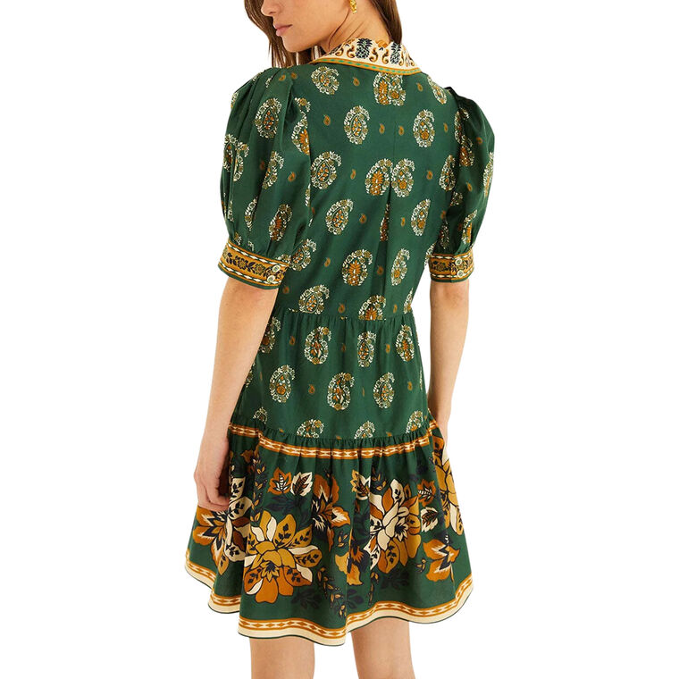 Ayla Short Puff Sleeve Organic Cotton Mini Dress image number null