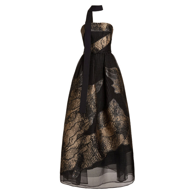 Strapless Brocade Midi Dress image number null
