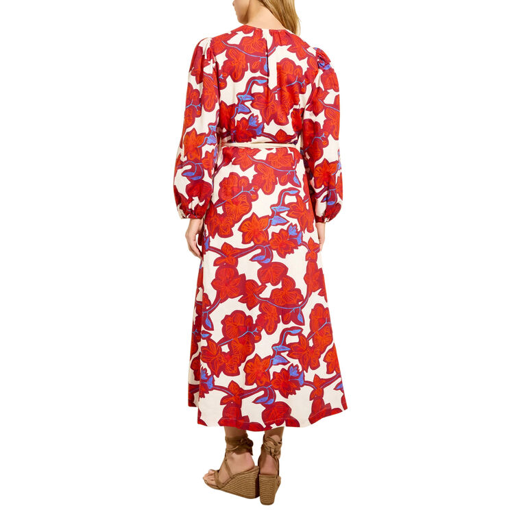 Everette Long Sleeve Midi Wrap Dress image number null