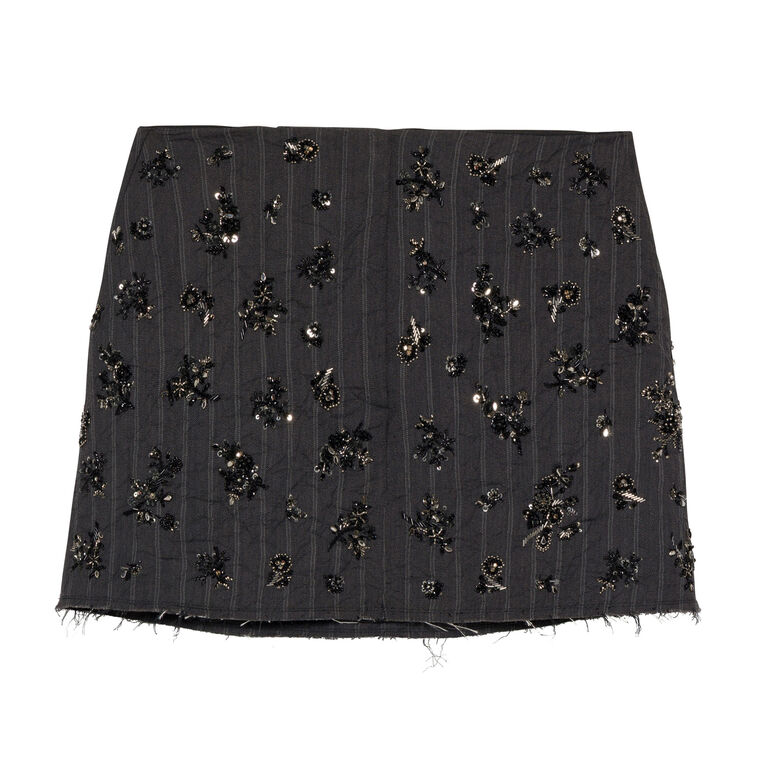 Blaire Striped Sequin Mini Skirt image number null