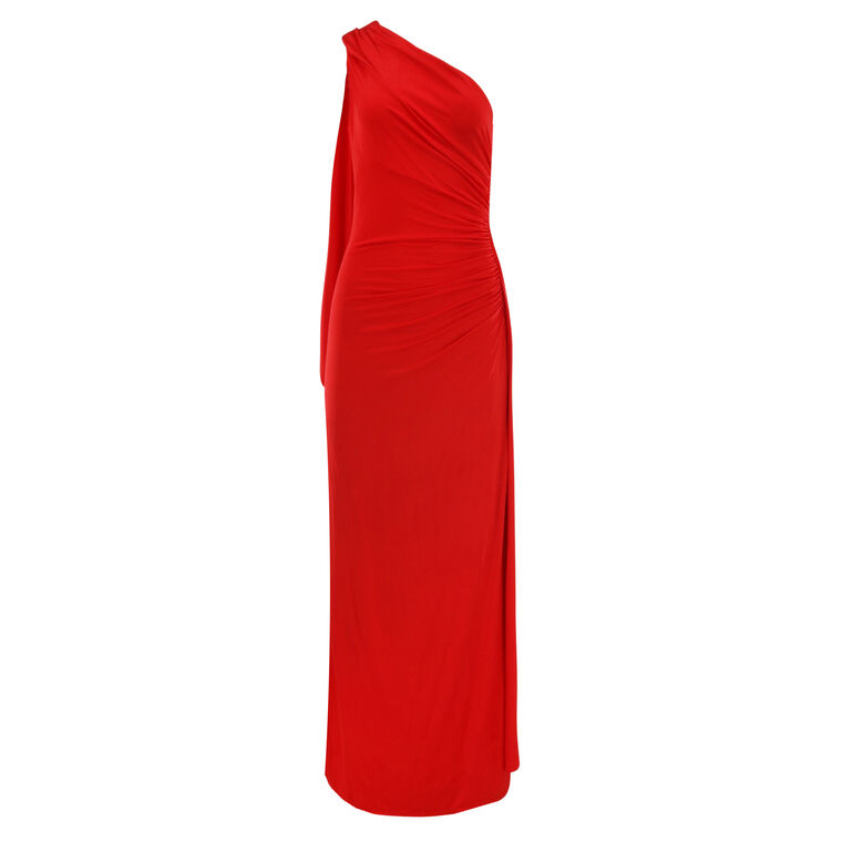 Linden One-Shoulder Ruched Maxi Dress image number null