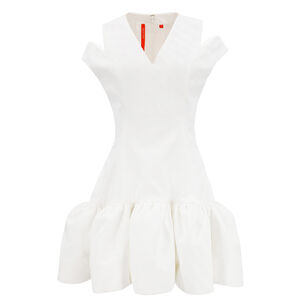 Shoulder Cut Out Volant Mini Dress