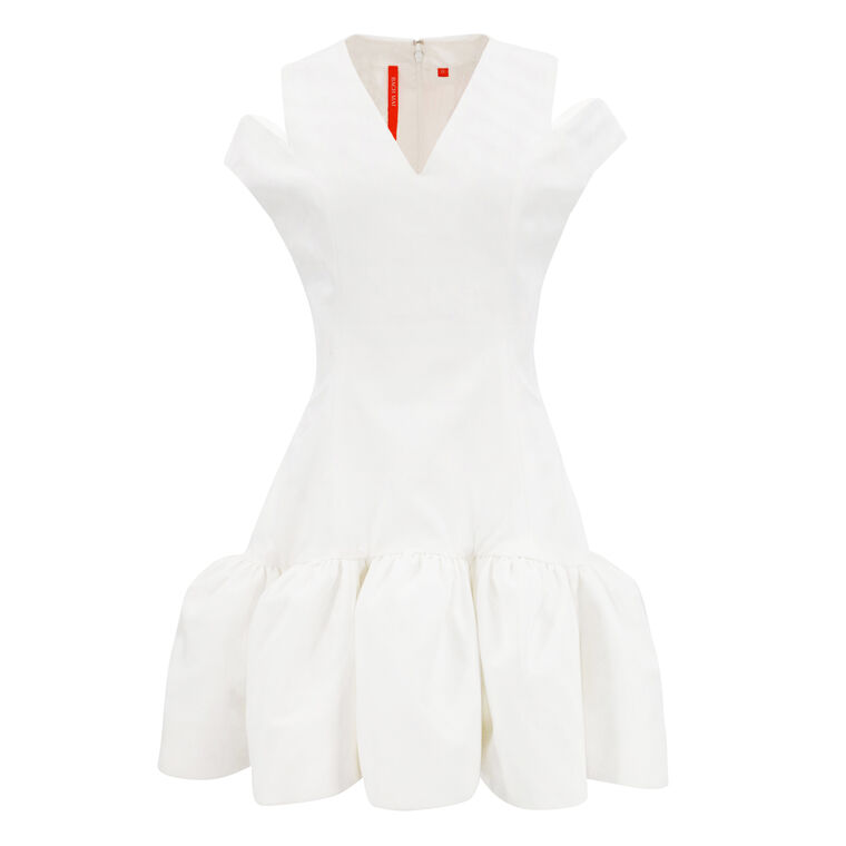 Shoulder Cut Out Volant Mini Dress image number null