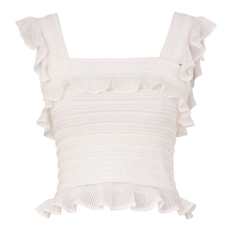 Luna Lace Frill Knit Camisole image number null