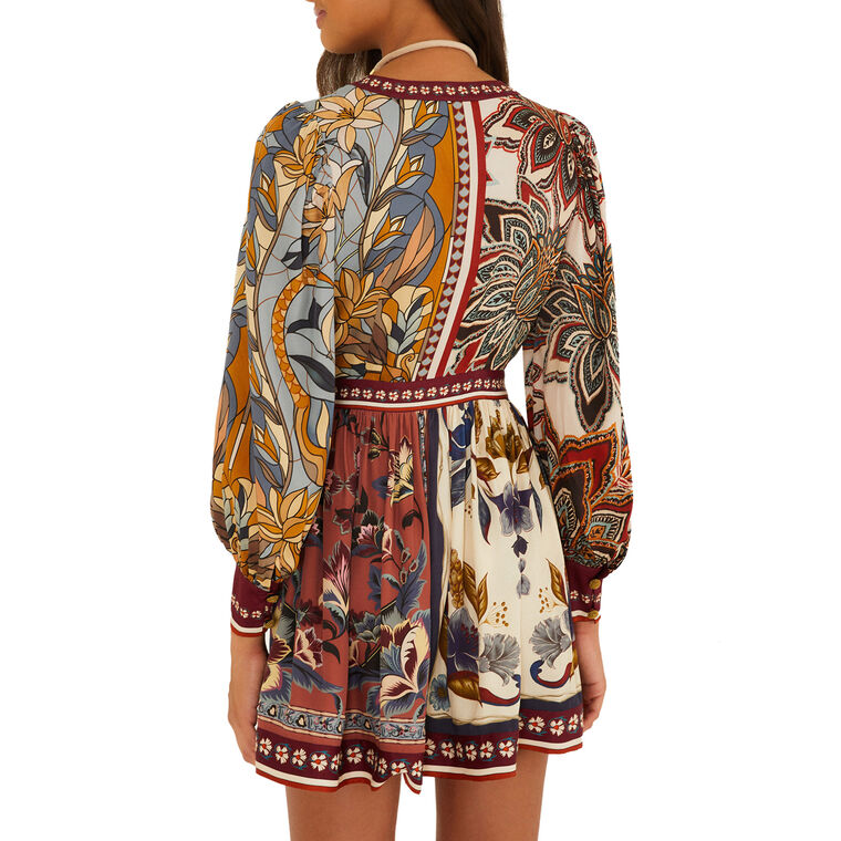 Mixed Scarves Mini Dress image number null