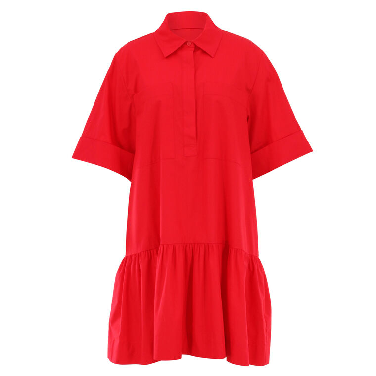 Criss Short Sleeve Collared Mini Dress image number null