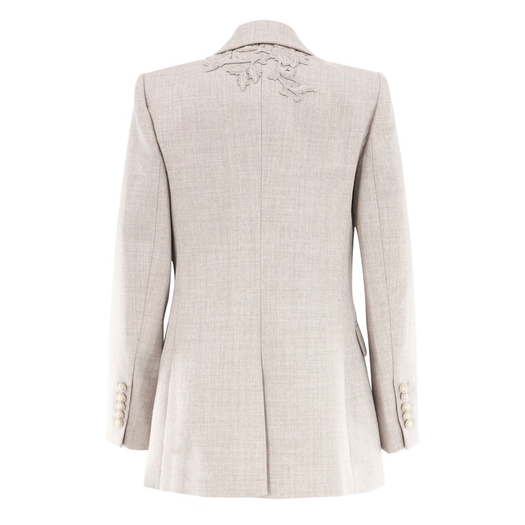 Violet Embroidered Double-Breasted Jacket image number null