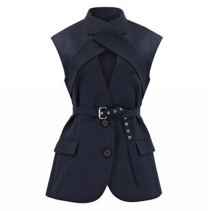 Criss Cross Belted Short Sleeve Jacket