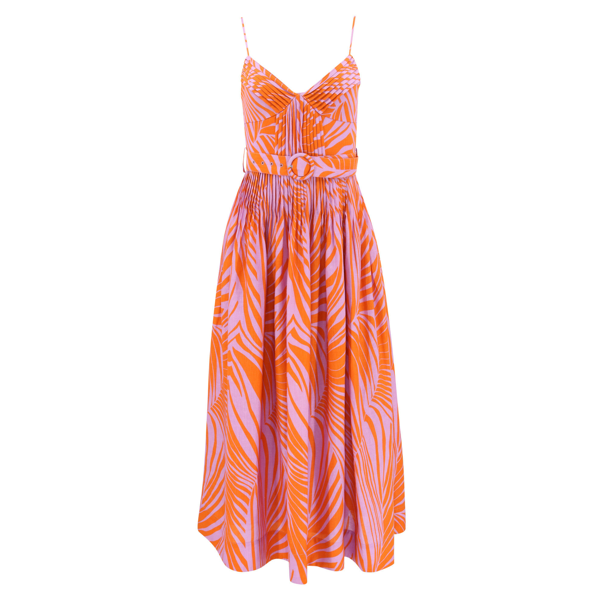 Striped Belted Midi Dress – English Factory