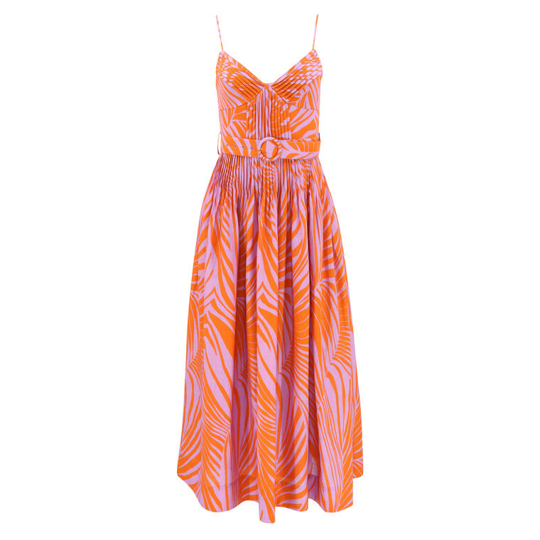 knee length dresses for ladies Elthea Belted Midi Dress in Navy