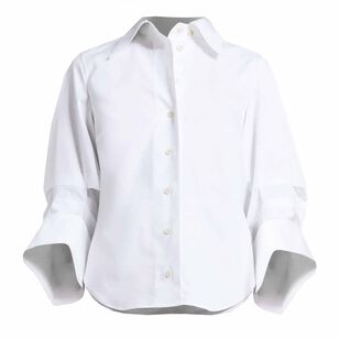 Intention Cotton Twill Shirt With Oversized Cuffed Sleeves
