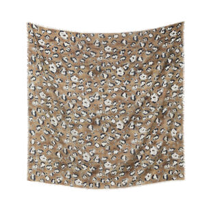 Leopard Print Cotton-Silk Scarf