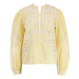 Vesna Puff-Sleeve Embroidery Blouse