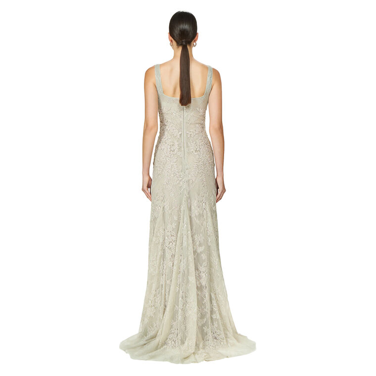 Elysia Lace Sleeveless Square Neck Gown image number null