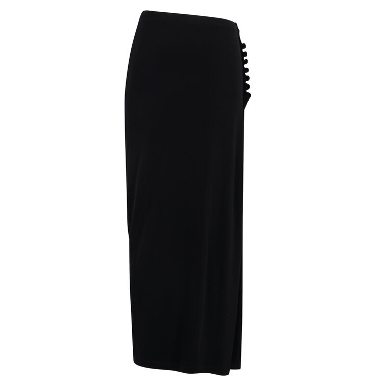Ruched Jersey Draped Midi Skirt image number null