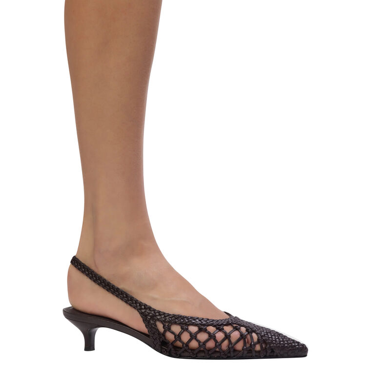 Maggie 35mm Woven Leather Pump image number null