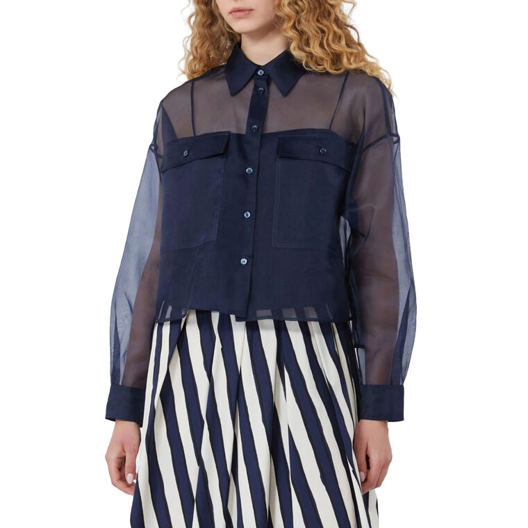Columbia Long Sleeve Silk Organza Blouse image number null