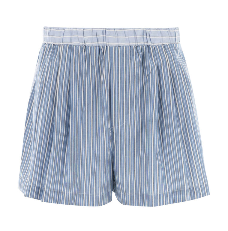 Helmi Striped Shirting Pleat Shorts image number null