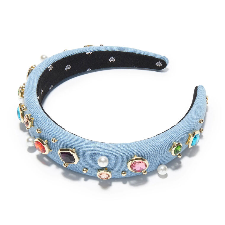 Gem Bezel Denim Alice Headband image number null