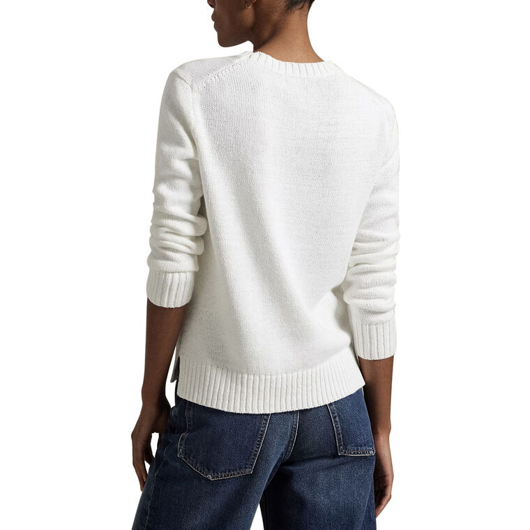 Polo Bear Linen-Cotton Crewneck Sweater image number null