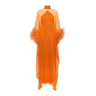 Penelope Feather-Trimmed Kaftan