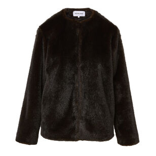Griselda Collarless Faux Fur Coat