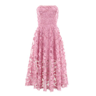 Florence 3D Floral Strapless Midi Dress