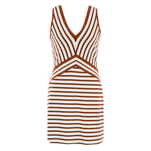 Marta Sleeveless Textured Stripe Mini Dress