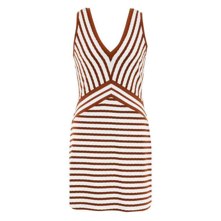 Marta Sleeveless Textured Stripe Mini Dress image number null