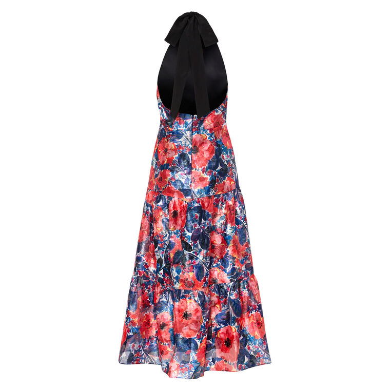 Hayden Watercolor Poppy Jacquard Dress image number null