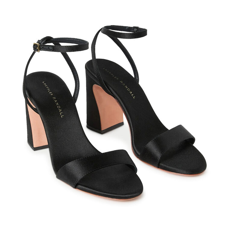 Malia Curved Heel Satin Sandal image number null