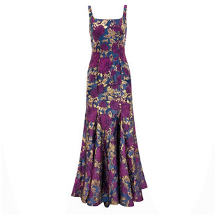 Sleeveless Brocade Trumpet Gown