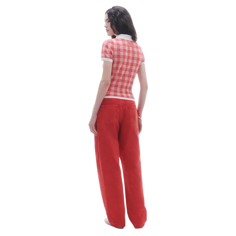 Gingham Shrunken Short Sleeve Polo image number null