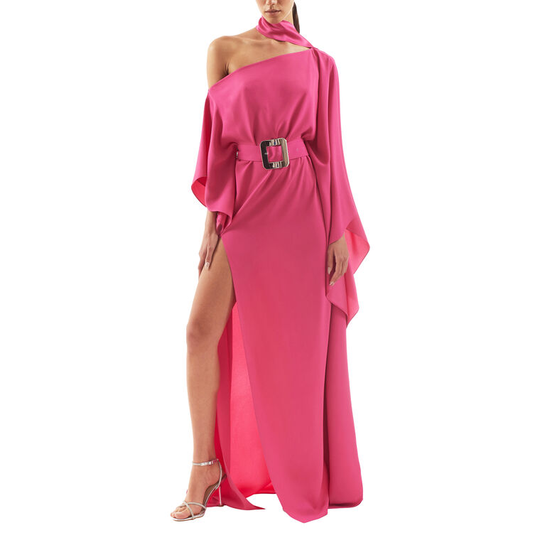 Taylor One-Shoulder Kaftan With Belt image number null