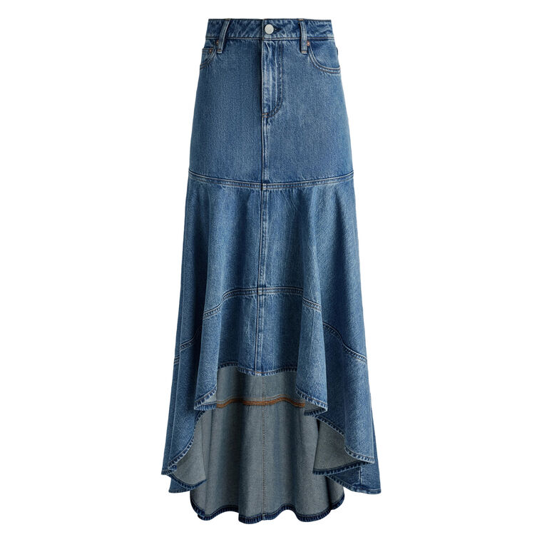 Donella High Low Denim Skirt image number null